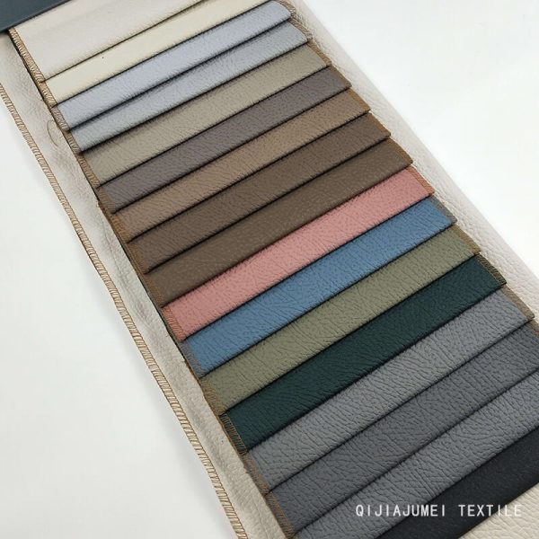 300GSM Embossed Litchi Polyester Faux Leather Fabric