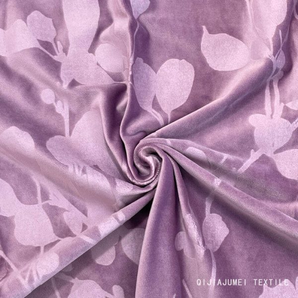 310GSM Stock Newly Botanical Flower Velvet Window Curtain Fabric