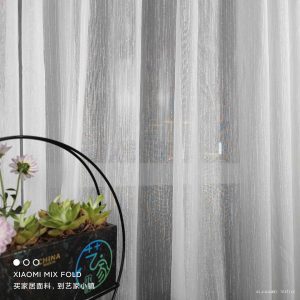 70GSM Ivory new white sheer stripe tulle voile draping panels