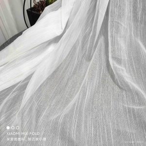 54GSM Stripe polyester stock Voile sheer by rolls